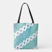 海ブルーダイヤモンドとハニカムパターン トートバッグ (裏面)