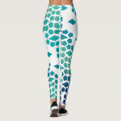 海ブルーダイヤモンドとハニカムパターン レギンス (裏面)