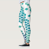 海ブルーダイヤモンドとハニカムパターン レギンス (左)