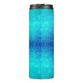 海ブルーティール(緑がかった色)グリタグラデーションリー名前をカスタムするカウト タンブラー (裏面)