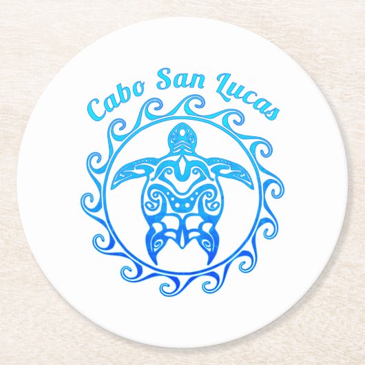 海ブルートリバルタートルカボサンルカス ラウンドペーパーコースター (正面)