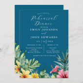 海ブルートロピカルフラワーリハーサルディナー 招待状 (正面/裏面)