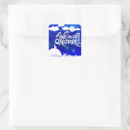 海ブルードリームズスター感動的引用文 スクエアシール (バッグ)