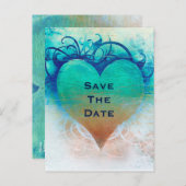 海ブルーハートグランジビーチトロピカル 案内ポストカード (正面/裏面)