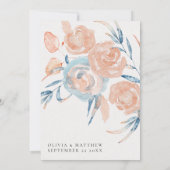 海ブルーバラコーラルデスティネーションウェディング 招待状 (裏面)