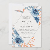 海ブルーバラコーラルデスティネーションウェディング 招待状 (正面)