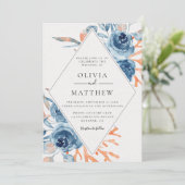 海ブルーバラコーラルデスティネーションウェディング 招待状 (スタンド正面)