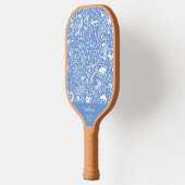 海ブルーパターン+モノグラム名前の追加 ピックルボールラケット (左)