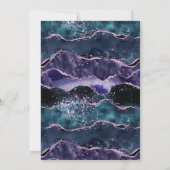 海ブルーパープルアガテマーブルアーチムスリム結婚ズ 招待状 (裏面)