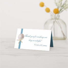 海ブルーヒトデとサンドドル プレイスカード