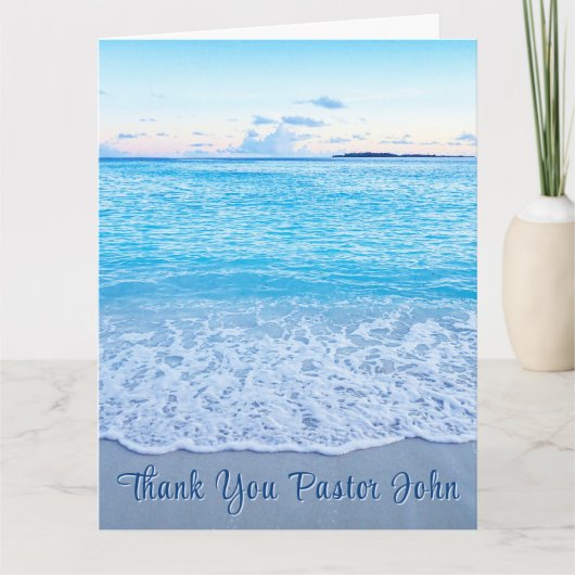海ブルービーチ牧師の評価 サンキューカード (正面)