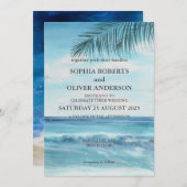 海ブルービーチ結婚式招待状 招待状 (正面/裏面)