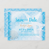 海ブルービーチ結婚式日付の保存 ポストカード (正面/裏面)