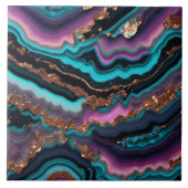 海ブルーピンク金ゴールドマーブルコレクシモダンョン タイル (正面)