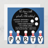 海ブルーピンパーティーボーリング誕生パーティー 招待状 (正面/裏面)