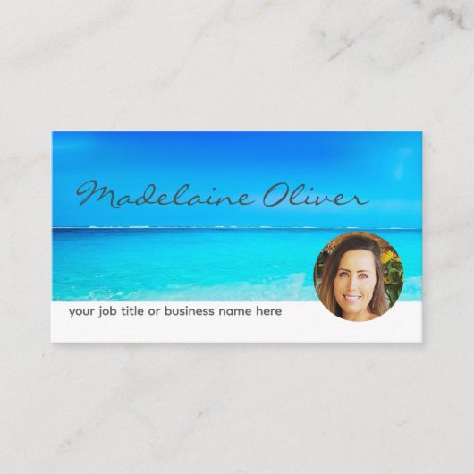 海ブルーフォトトラベルプロフェッショナル名刺 名刺 (正面)
