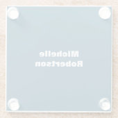 海ブループレーンのミニマリスト独自の名前を追加 ガラスコースター (裏面)