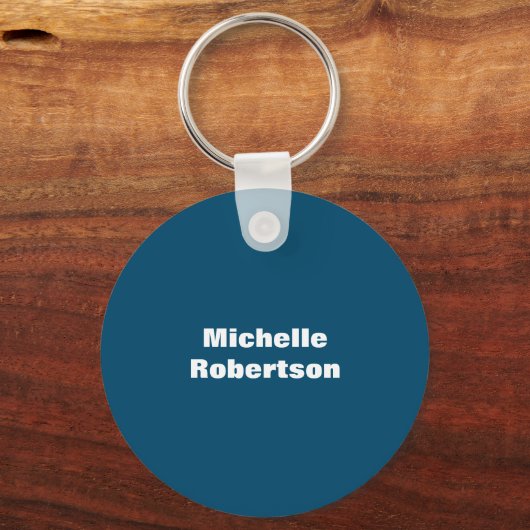 海ブループレーンのミニマリスト独自の名前を追加 キーホルダー (裏面)