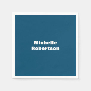 海ブループレーンのミニマリスト独自の名前を追加 スタンダードカクテルナプキン