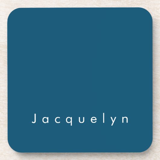海ブループレーンエレガントミニマモダンリスト名 コースター (正面)
