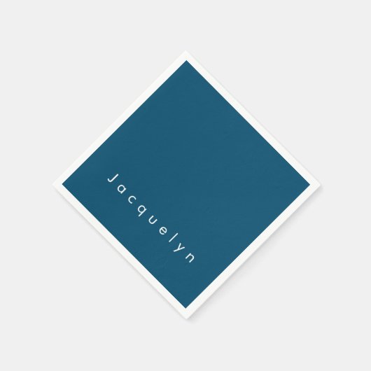 海ブループレーンエレガントミニマモダンリスト名 スタンダードカクテルナプキン (角)