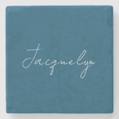 海ブループレーンエレガントミニマモダンリスト名 ストーンコースター (正面)