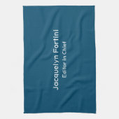 海ブループレーンエレガントミニマモダンリスト キッチンタオル (縦)