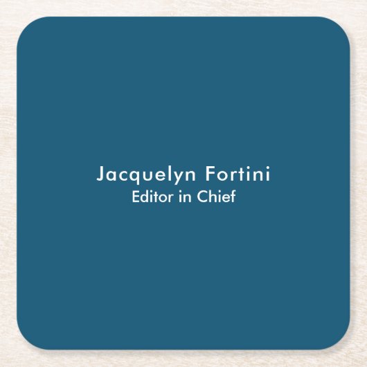 海ブループレーンエレガントミニマモダンリスト スクエアペーパーコースター (正面)