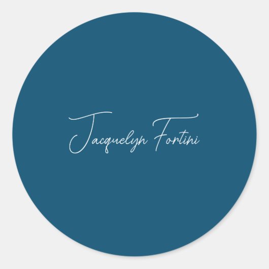 海ブループレーンエレガントミニマル書道 ラウンドシール (正面)