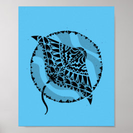 海ブルーマンタレイ ポスター