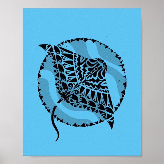 海ブルーマンタレイ ポスター (正面)