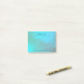 海ブルーメタリックネームくもの巣電話番号 ポストイット (デスク上)