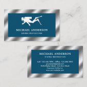 海ブルーメタルスチールスキューバダイビングインストラクター 名刺 (正面/裏面)