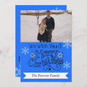 海ブルーメリークリスマスフォトホリデーカード シーズンカード (正面/裏面)