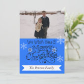 海ブルーメリークリスマスフォトホリデーカード シーズンカード (スタンド正面)