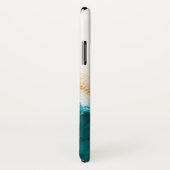 海ブルーモダンティール（緑がかった色）波金ゴールドグリッター砂名 Case-Mate iPhoneケース (裏面/右)