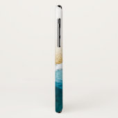 海ブルーモダンティール（緑がかった色）波金ゴールドグリッター砂名 Case-Mate iPhoneケース (裏面/左)