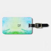 海ブルーモノグラム荷物タグ ラゲッジタグ (正面横)