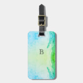 海ブルーモノグラム荷物タグ ラゲッジタグ (正面縦)