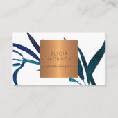 海ブルーリーフグラム銅シックインテリアデザイナー 名刺 (正面)