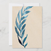 海ブルーローレル葉男の赤ちゃんシャワー招待状 招待状 (裏面)