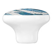 海ブルーワールシー渦巻形の抽象芸術モザイクフェイク セラミックノブ (側面)