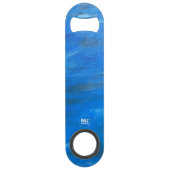 海ブルー抽象芸術ステンレス鋼ボトルオープナー スピード栓抜き (裏面)