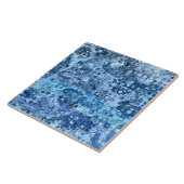 海ブルー抽象芸術水模様 タイル (側面)