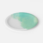 海ブルー抽象芸術水結婚色 ペーパープレート (アングル)