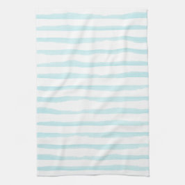 海ブルー水カラーストライプキッチンタオル キッチンタオル