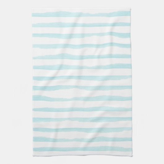 海ブルー水カラーストライプキッチンタオル キッチンタオル (縦)