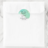 海ブルー水彩書道ありがとう ラウンドシール (バッグ)