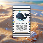 海ブルー海の下にかわいいクジラの赤ちゃんシャワー エンクロージャーカード