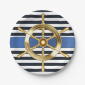 海ブルー海の下にかわいいクジラの赤ちゃんシャワー ペーパープレート (正面)